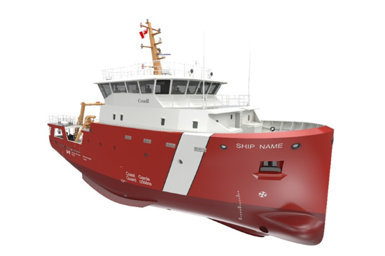 3D rendering of the near-shore research vessel.