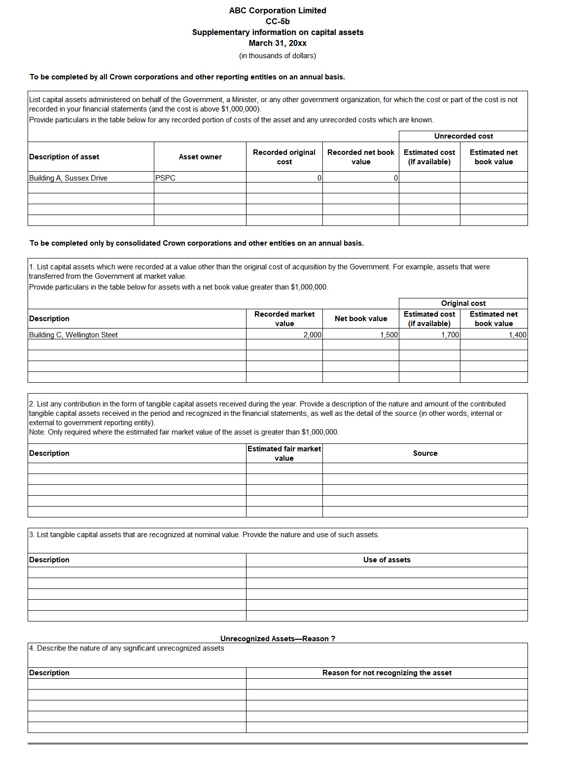 Federal Supporting Statements Template Database